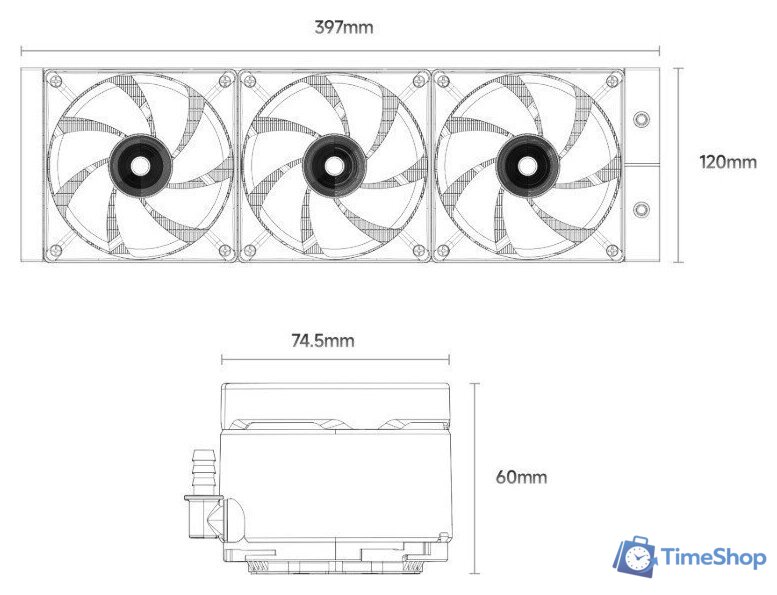 Система жидкостного охлаждения для процессора Ocypus Delta L36 BK ARGB V2 (черный) - Изображение №7 — Интернет-магазин Time-Shop