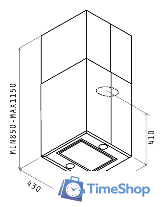 Кухонная вытяжка Elica Kuadra Island IX/A/43 (PRF0007655) - Изображение №4 — Интернет-магазин Time-Shop
