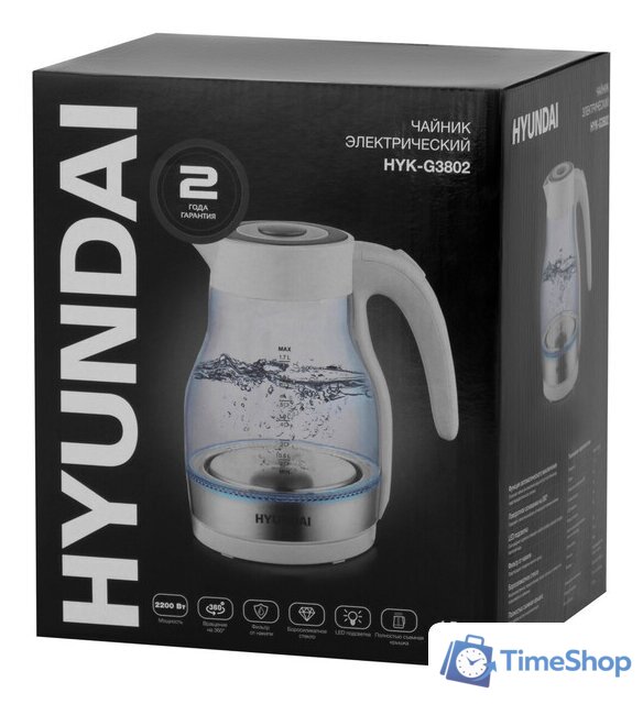 Электрический чайник Hyundai HYK-G3802 - Изображение №11 — Интернет-магазин Time-Shop