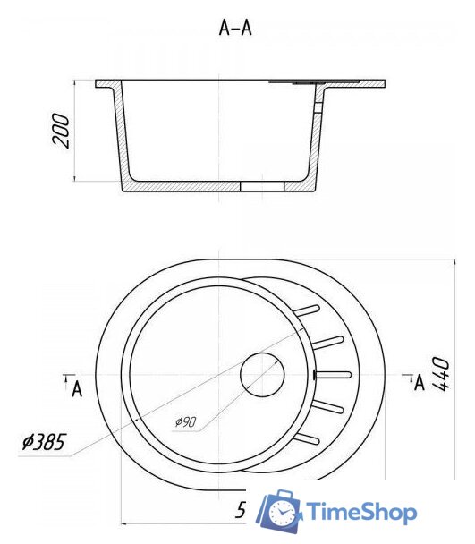 Кухонная мойка Saniteco Pura (графит) - Изображение №10 — Интернет-магазин Time-Shop