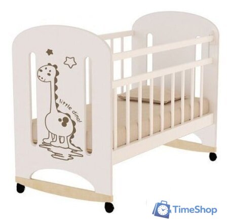 Классическая детская кроватка VDK Dino колесо-качалка (слоновая кость) - Изображение №1 — Интернет-магазин Time-Shop