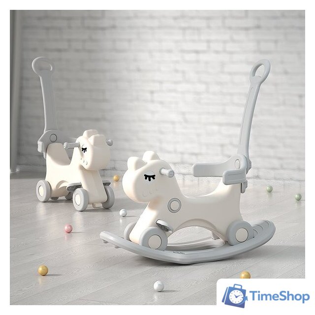 Каталка UNIX kids Kids Grey (с ручкой) - Изображение №2 — Интернет-магазин Time-Shop