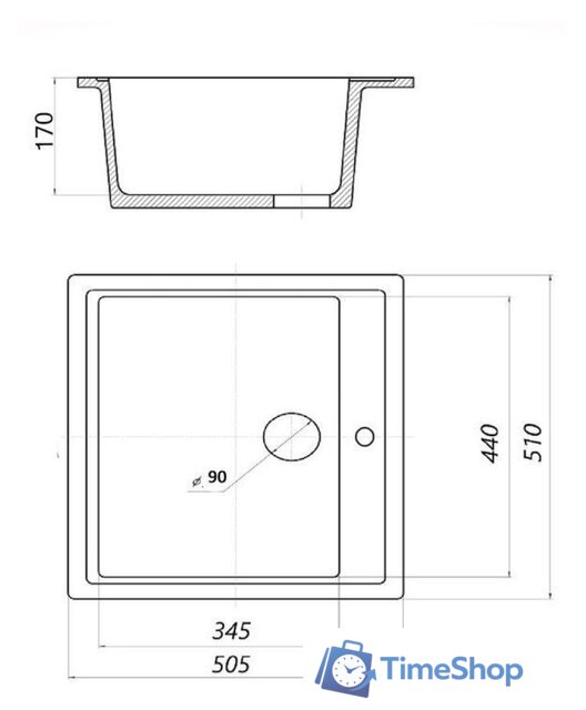 Кухонная мойка Wisent 510-28W (с сифоном GER013) - Изображение №6 — Интернет-магазин Time-Shop