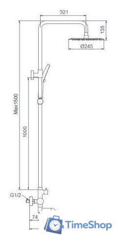 Душевая система  FRAP F24807 - Изображение №2 — Интернет-магазин Time-Shop