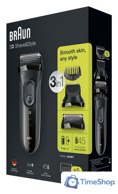 Электробритва Braun Series 3 Shave & Style 3000BT - Изображение №5 — Интернет-магазин Time-Shop