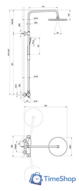 Душевая система  Ravak X07P643 - Изображение №6 — Интернет-магазин Time-Shop