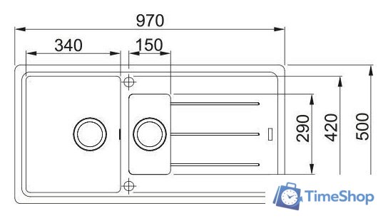 Кухонная мойка Franke Basis BFG 651-97 114.0693.554 (матовый черный) - Изображение №3 — Интернет-магазин Time-Shop