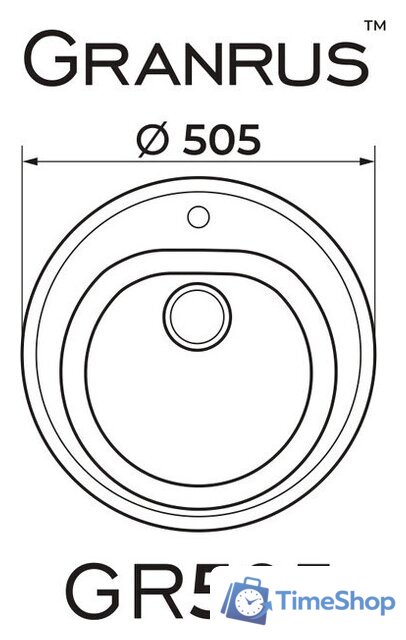 Кухонная мойка Granrus GR-505 (песочный) - Изображение №2 — Интернет-магазин Time-Shop