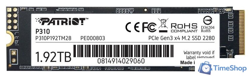 SSD Patriot P310 1.92TB P310P192TM28 - Изображение №1 — Интернет-магазин Time-Shop