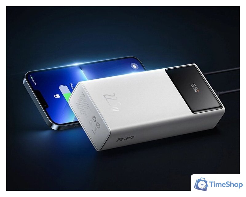 Внешний аккумулятор Baseus EnerFill FP41 Power Bank 22.5W 30000mAh (белый) - Изображение №9 — Интернет-магазин Time-Shop