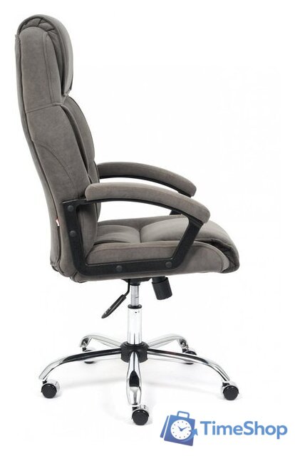 Офисное кресло TetChair Bergamo флок (хром/серый 29) - Изображение №3 — Интернет-магазин Time-Shop