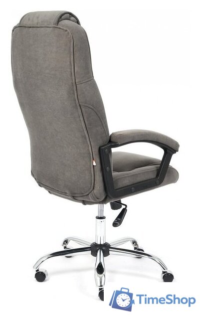 Офисное кресло TetChair Bergamo флок (хром/серый 29) - Изображение №4 — Интернет-магазин Time-Shop