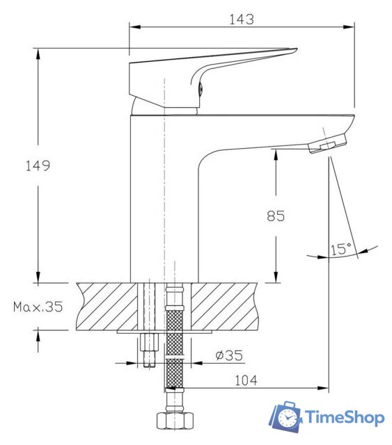 Смеситель Lauter Awe 21CK128C - Изображение №2 — Интернет-магазин Time-Shop