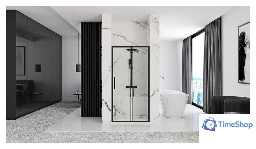 Душевая дверь Rea Rapid Slide 160 (черный/прозрачное стекло) - Изображение №2 — Интернет-магазин Time-Shop