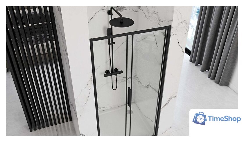 Душевая дверь Rea Rapid Slide 160 (черный/прозрачное стекло) - Изображение №4 — Интернет-магазин Time-Shop