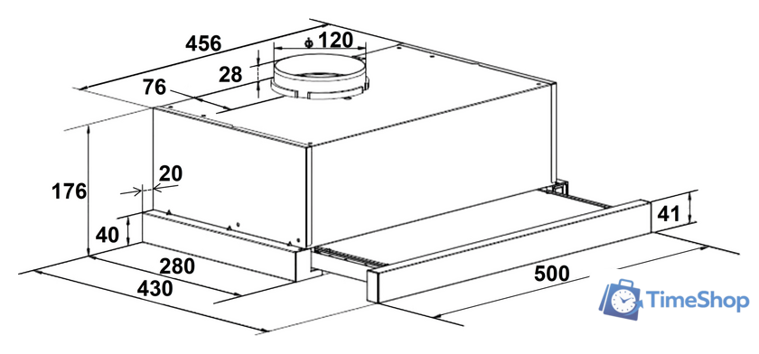 Кухонная вытяжка LEX Hubble 500 (черный) - Изображение №2 — Интернет-магазин Time-Shop