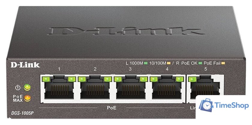 Неуправляемый коммутатор D-Link DGS-1005P/B3A - Изображение №1 — Интернет-магазин Time-Shop