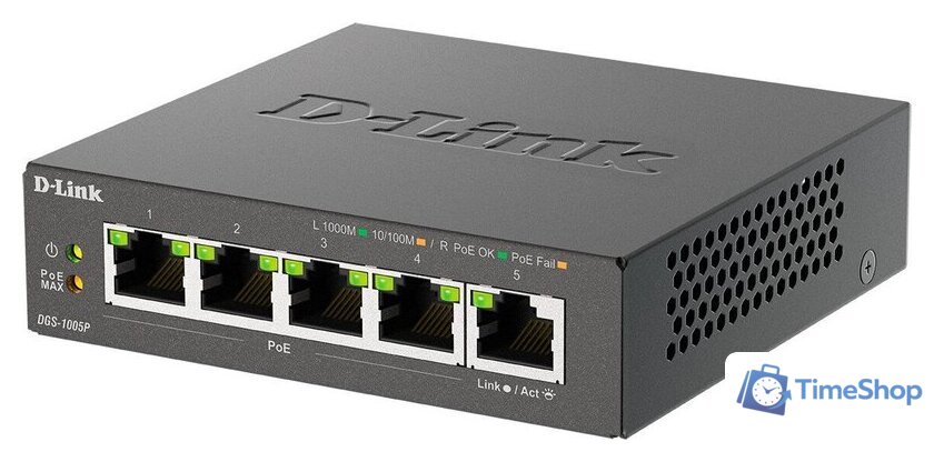 Неуправляемый коммутатор D-Link DGS-1005P/B3A - Изображение №3 — Интернет-магазин Time-Shop