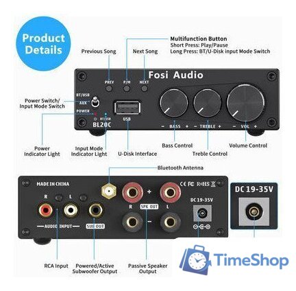 Усилитель мощности Fosi Audio BL20C (24V) - Изображение №2 — Интернет-магазин Time-Shop