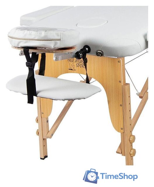 Массажный стол Atlas Sport складной 2-с деревянный 70 см (белый) - Изображение №2 — Интернет-магазин Time-Shop