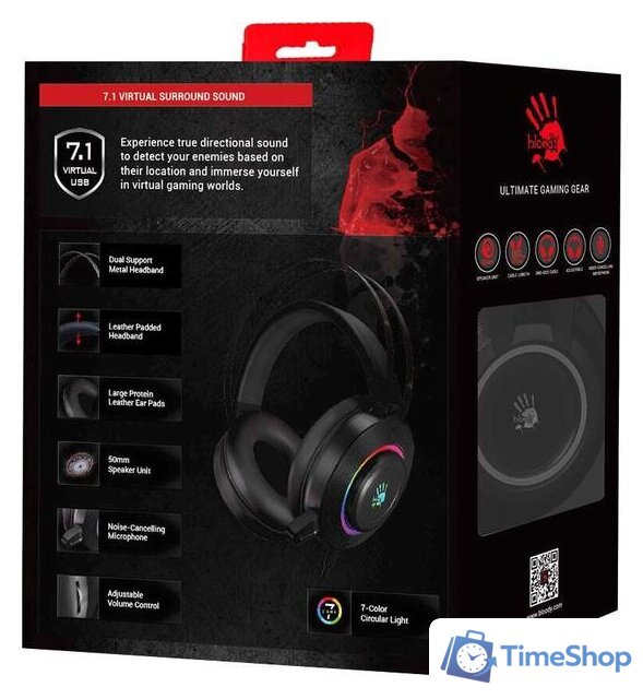 Наушники A4Tech Bloody G521 (черный) - Изображение №4 — Интернет-магазин Time-Shop