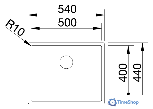 Кухонная мойка Blanco Claron 500-U Durinox 523386 - Изображение №2 — Интернет-магазин Time-Shop