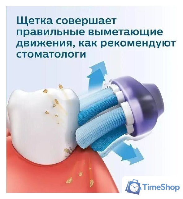 Электрическая зубная щетка Oral-B Vitality D100 Starterkit + 2 насадки (серый) - Изображение №3 — Интернет-магазин Time-Shop