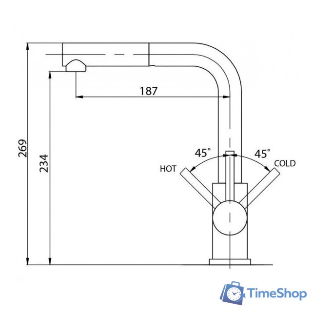 Смеситель Aquasanita Argo 2383 (black metallic) - Изображение №2 — Интернет-магазин Time-Shop