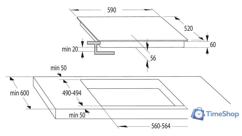 Варочная панель Gorenje ECT63ASC - Изображение №2 — Интернет-магазин Time-Shop