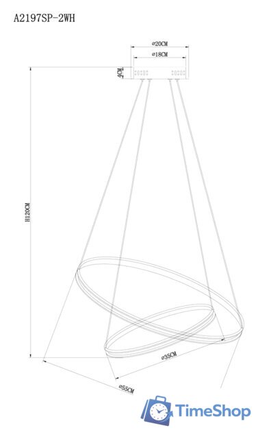 Подвесная люстра Arte Lamp Frodo A2197SP-2WH - Изображение №5 — Интернет-магазин Time-Shop