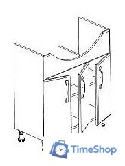  СанитаМебель Тумба под умывальник Камелия-67 Д2 (белый) - Изображение №2 — Интернет-магазин Time-Shop