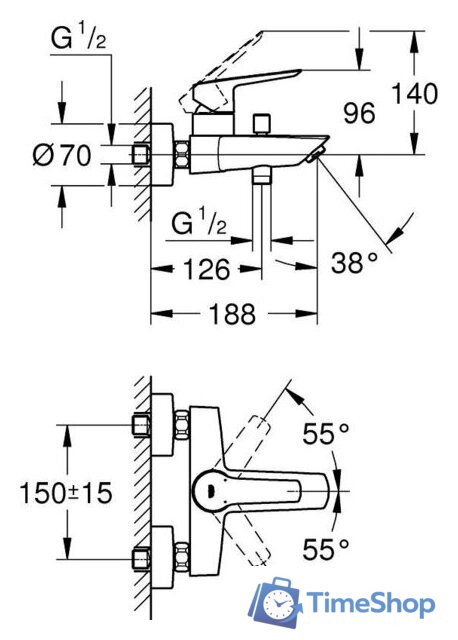 Смеситель Grohe Start 322782432 - Изображение №4 — Интернет-магазин Time-Shop