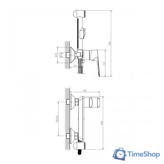 Гигиенический душ Rossinka Silvermix RS27-52 - Изображение №2 — Интернет-магазин Time-Shop