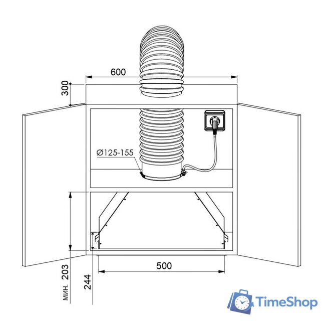 Кухонная вытяжка ZUGEL ZHI523W - Изображение №2 — Интернет-магазин Time-Shop