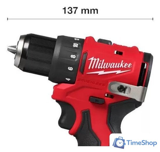 Дрель-шуруповерт Milwaukee M12 BLDDRC-402C 4933499688 (с 2-мя АКБ, кейс) - Изображение №2 — Интернет-магазин Time-Shop