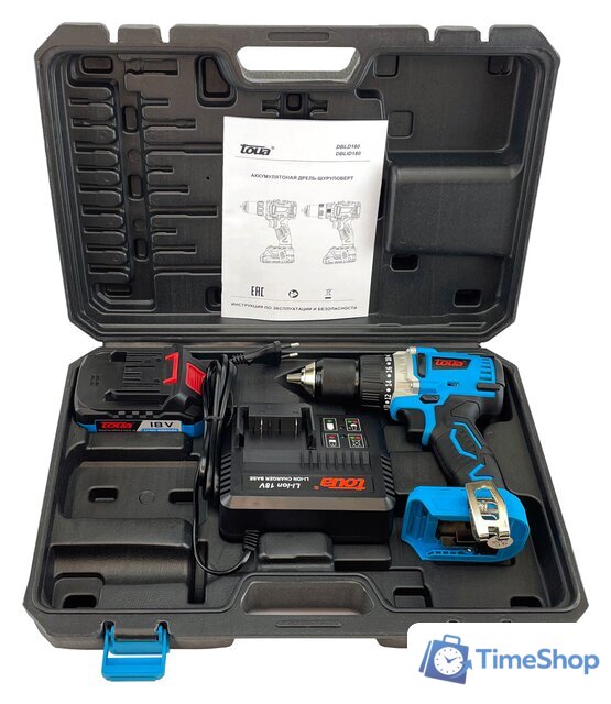 Дрель-шуруповерт Toua DBLD180-1 (с 1-м АКБ, кейс) - Изображение №5 — Интернет-магазин Time-Shop