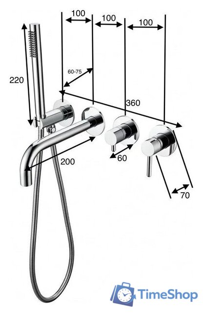 Смеситель Grocenberg GB5070 (никель) - Изображение №2 — Интернет-магазин Time-Shop