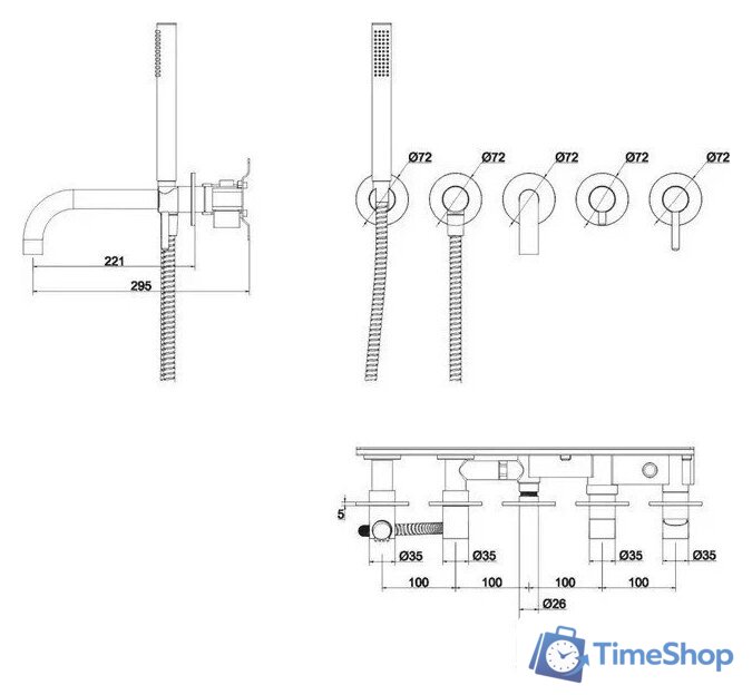 Смеситель Grocenberg GB5070 (никель) - Изображение №4 — Интернет-магазин Time-Shop