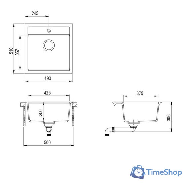 Кухонная мойка Aquasanita Tesa SQT100W (beige 110) - Изображение №2 — Интернет-магазин Time-Shop