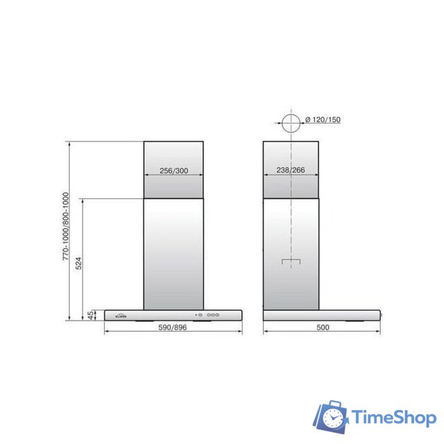 Кухонная вытяжка Elikor Квадра 60П-650-К3Д 210265 (антрацит) - Изображение №2 — Интернет-магазин Time-Shop