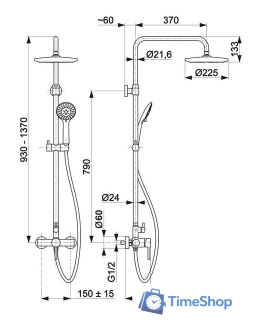 Душевая система  KFA Moza 503691031 - Изображение №2 — Интернет-магазин Time-Shop