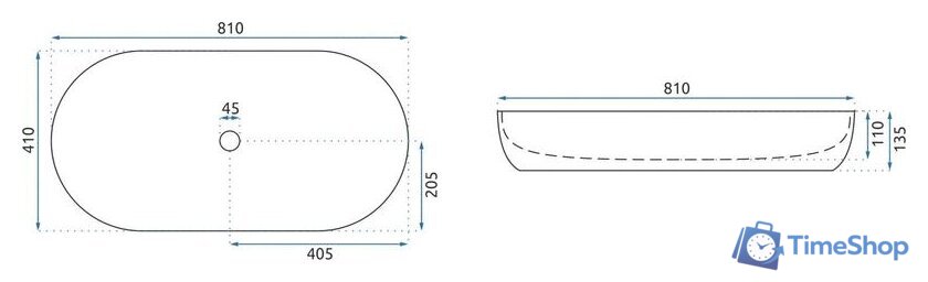 Умывальник Rea Cleo 81 (белый) - Изображение №6 — Интернет-магазин Time-Shop