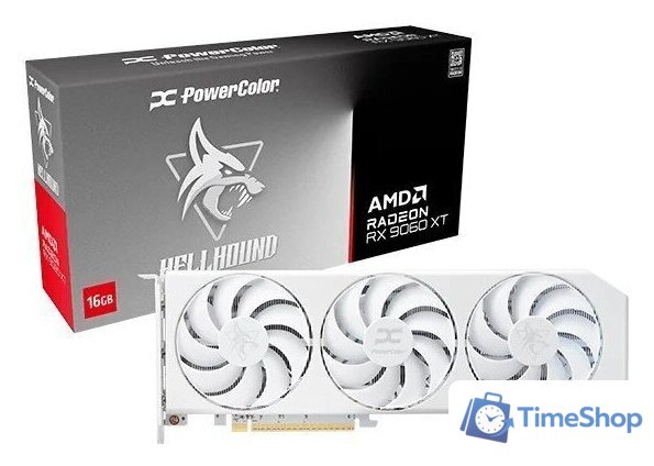 Видеокарта PowerColor Hellhound Spectral White AMD Radeon RX 9060 XT 16GB GDDR6 RX9060XT 16G-L/OC/WHITE - Изображение №7 — Интернет-магазин Time-Shop