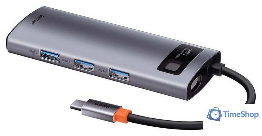 USB-хаб Baseus Metal Gleam Series Multifunctional HUB Type-C Hub Docking Station CAHUB-CX0G - Изображение №2 — Интернет-магазин Time-Shop
