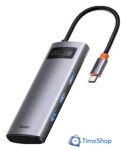 USB-хаб Baseus Metal Gleam Series Multifunctional HUB Type-C Hub Docking Station CAHUB-CX0G - Изображение №1 — Интернет-магазин Time-Shop