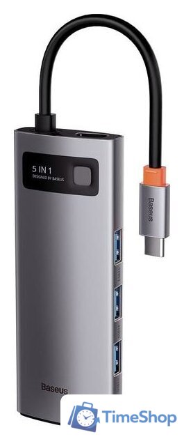 USB-хаб Baseus Metal Gleam Series Multifunctional HUB Type-C Hub Docking Station CAHUB-CX0G - Изображение №3 — Интернет-магазин Time-Shop