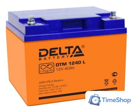 Аккумулятор для ИБП Delta DTM 1240 L (12В/40 А·ч) - Изображение №1 — Интернет-магазин Time-Shop