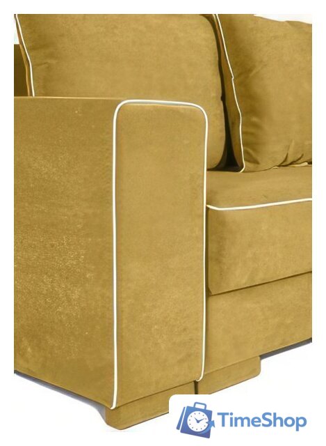 Диван Krones Цезарь 4 (велюр, горчичный/молочный) - Изображение №6 — Интернет-магазин Time-Shop