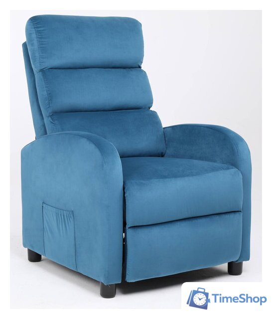 Реклайнер Calviano 2164 (велюр синий) - Изображение №1 — Интернет-магазин Time-Shop