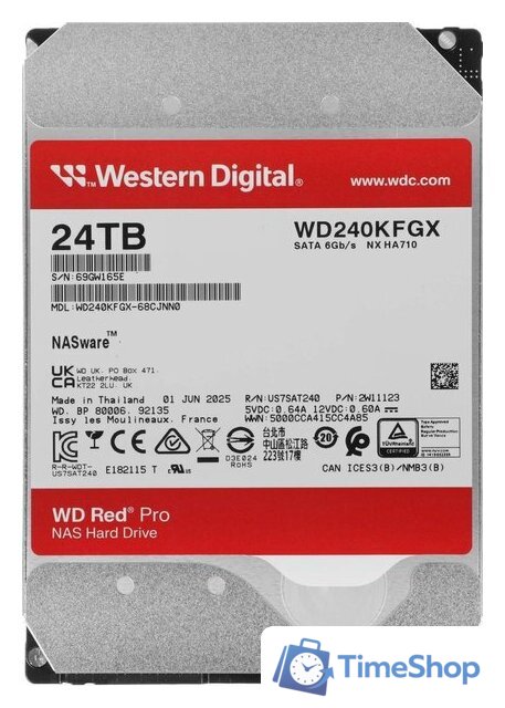 Жесткий диск WD Red Pro 24TB WD240KFGX - Изображение №1 — Интернет-магазин Time-Shop